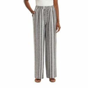 Briggs New York Black and White Striped Wide Leg Pants